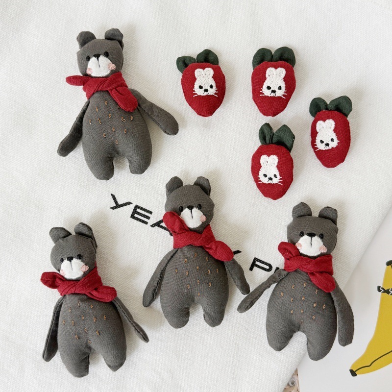 森系别针配饰秋冬可爱ins风围巾小熊布艺小兔子饰配件辅料diy胸针