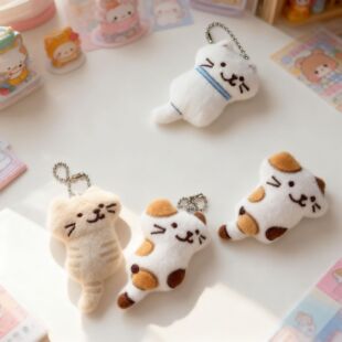 可爱猫咪书包小挂件可爱卡通猫咪玩偶毛绒公仔汽车安全带挂饰 新款