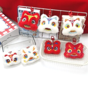 新年龙年卡通醒狮玩偶挂件服装发饰辅料钥匙扣儿童袜子包包伴手礼