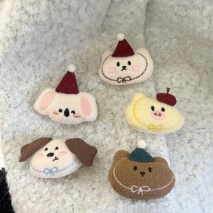 可爱卡通毛绒小熊公仔玩偶胸针考拉小兔发饰配件衣服diy饰品辅料