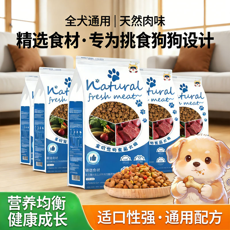 狗粮幼犬专用10斤装小型犬奶糕泰迪比熊柯基金毛拉布拉多幼狗通用 - 实物图