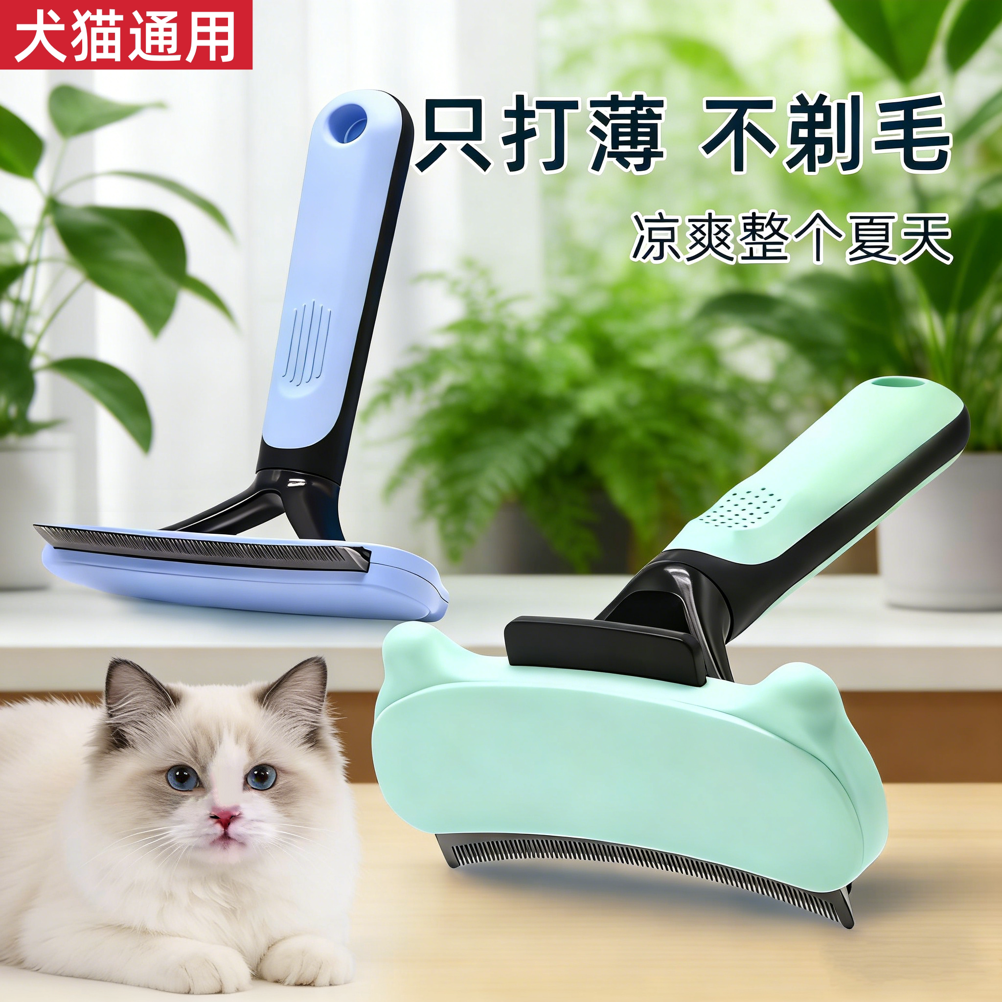 猫梳毛打薄梳猫咪狗狗专用开结梳毛清理去浮毛神器宠物清洁用品