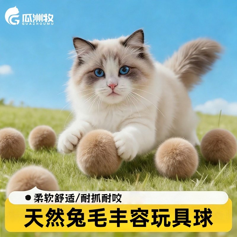 猫玩具天然兔毛球猫薄荷丰容玩具小猫逗猫棒猫咪玩具自嗨解闷神器,宠物/宠物食品及用品,逗猫棒,淘宝优惠券,粉丝福利购,淘宝优惠卷