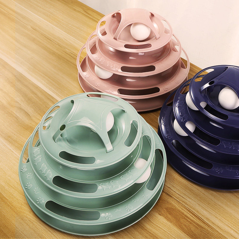 猫咪自嗨玩具四层转盘球小主子解闷神器幼猫逗猫棒耐咬宠物玩具品