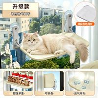 Cat hammock, cat window suction cup, cat bed, warm, breathable and cool all year round, window sill hanging cat bed for sunbathing thumbnail 7