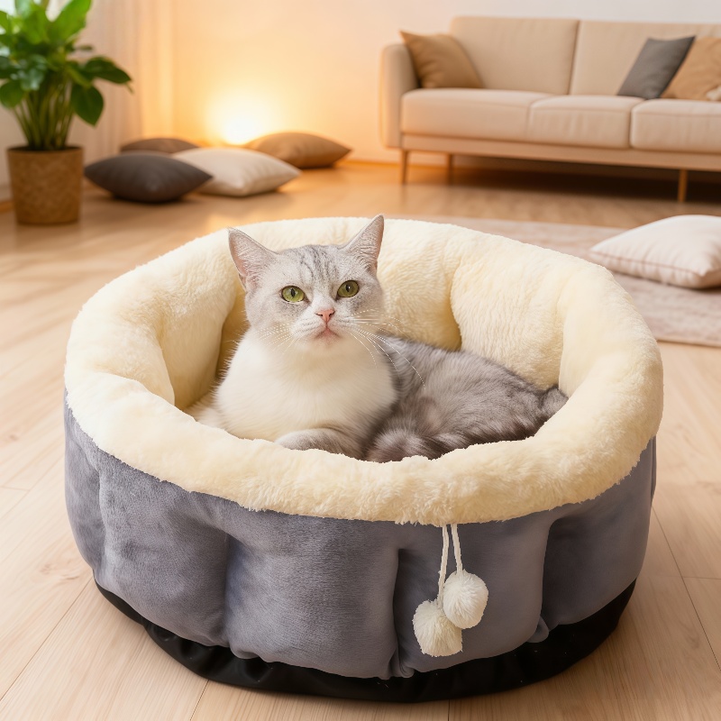 猫窝冬季保暖半封闭式可拆洗四季通用猫咪窝狗窝猫床猫屋幼猫窝垫