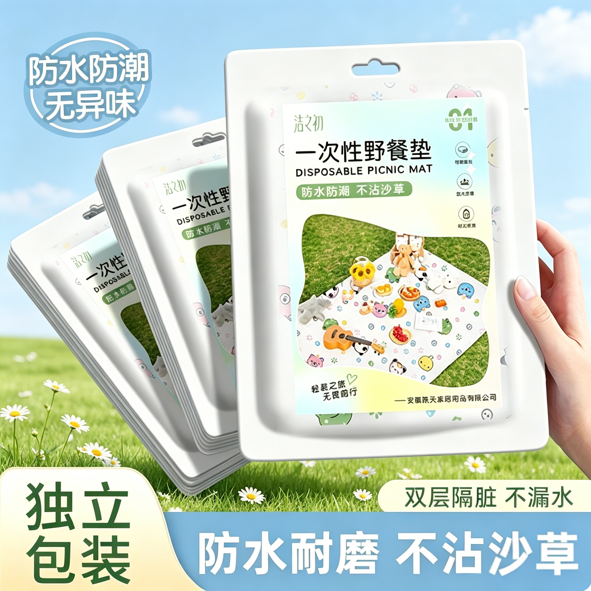 一次性野餐垫防潮加厚户外地垫图片
