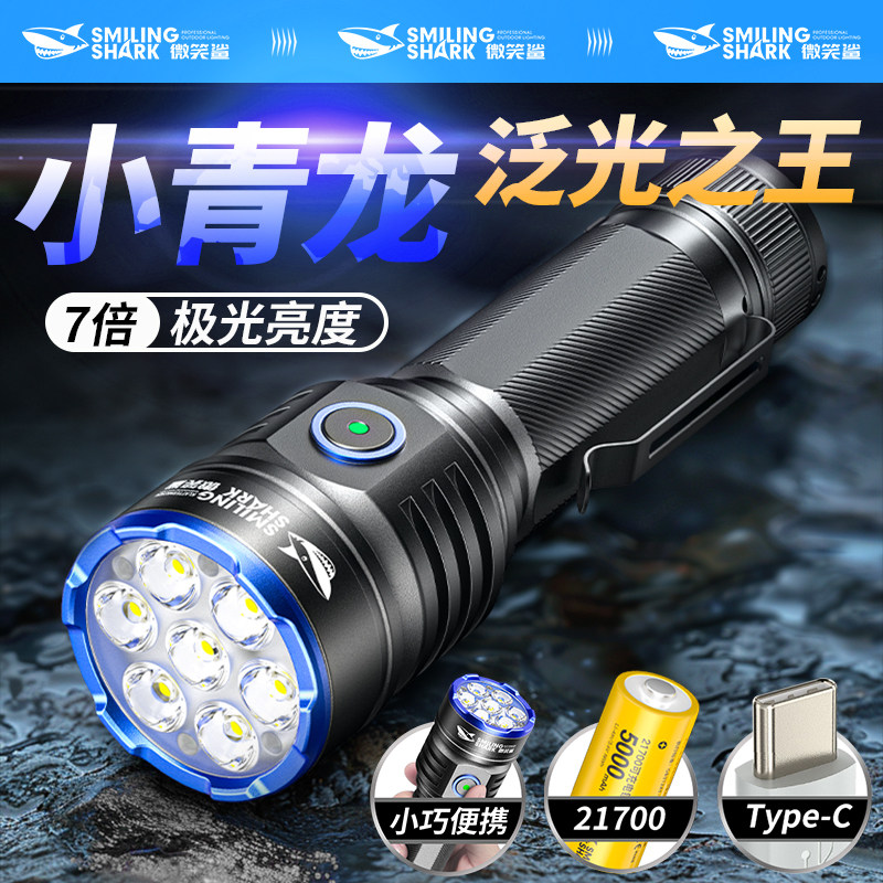 手电筒家用电池户外强光超亮远射充电探照灯超长续航便携小LED灯