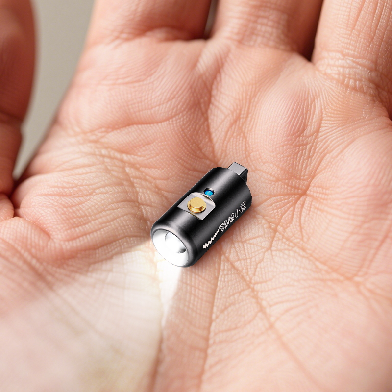 MINI微型EDC极小特小手电筒磁吸充电钥匙扣灯迷你随身便携挂件