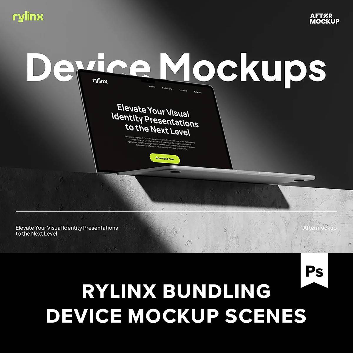 8款水泥工业手机iPad笔记本电脑UI设计Ps贴图样机.M2024111401