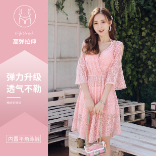 泳衣女游泳装 比基尼性感仙女三件套钢托聚拢小胸保守显瘦ins泳装