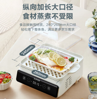 苏泊尔电蒸锅 多功能可定时分体式带蒸盘 16L电蒸笼 ZN26FC832