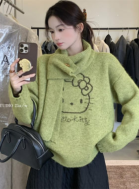 卡通HelloKitty高领毛衣女士