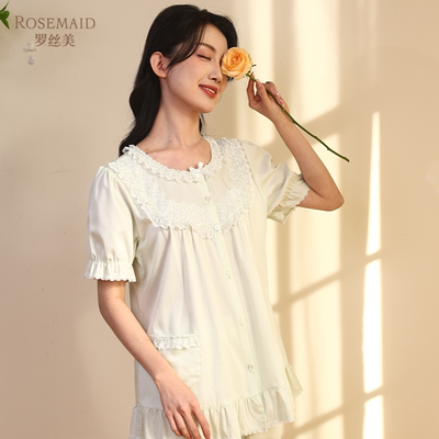 罗丝美纯棉春夏女可外穿睡衣套装