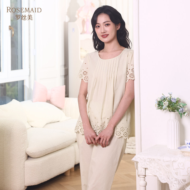 罗丝美纯棉春夏女睡衣套装
