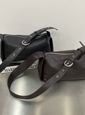 真皮女包2025新款时尚百搭单肩斜挎包腋下包小方包牛皮托特包9531