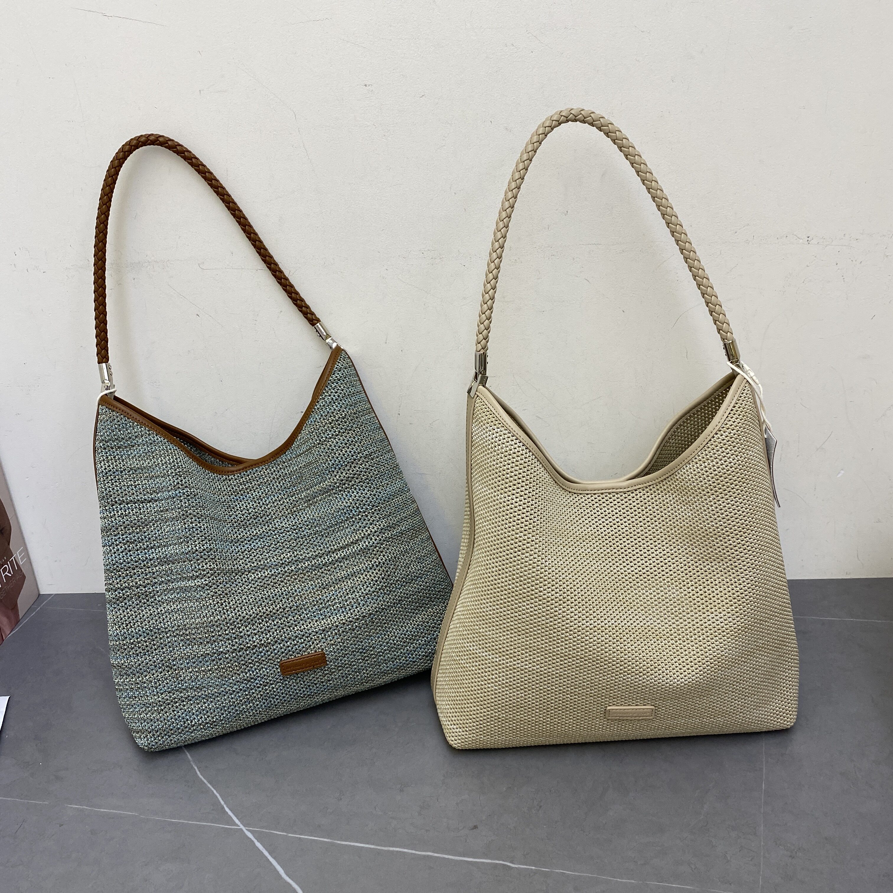 手工编织包新款时尚休闲购物袋百搭女包单肩包手提水桶包腋下包