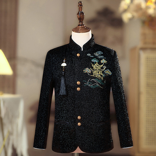 新款 元 男童中国风演出服国潮中山装 西装 主持人礼服冬 旦儿童新中式