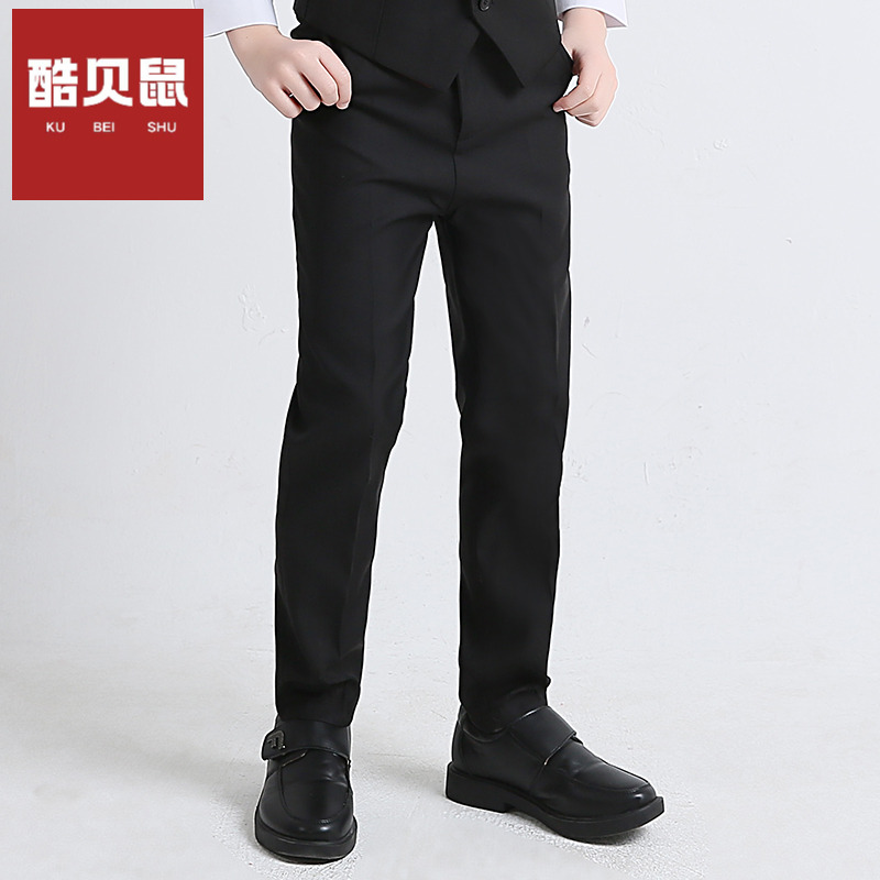男童黑色西裤儿童西装裤子钢琴表演出服黑色正装裤中大童休闲英伦
