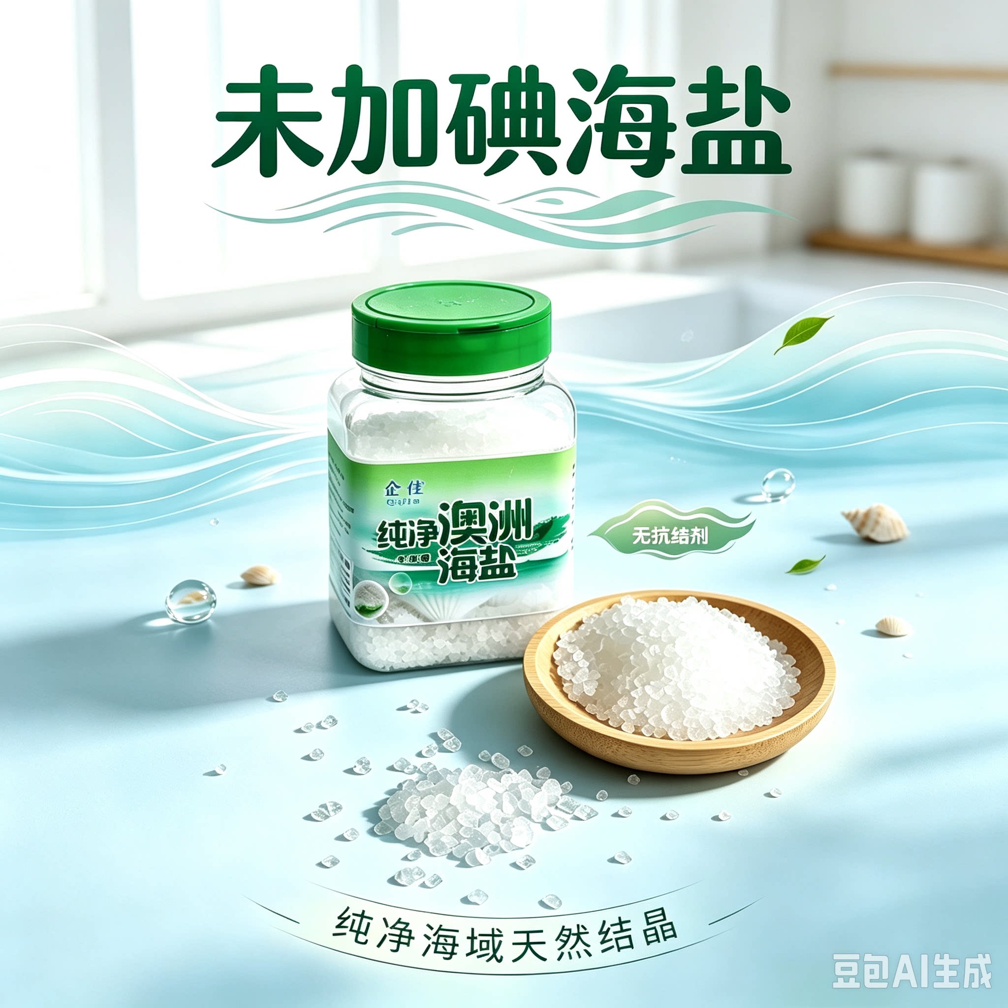 企佳澳洲海盐未加碘瓶装甲亢450g
