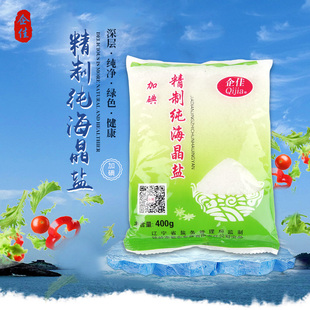 企佳海盐400g*12袋粗盐食用家用不含抗结剂食品加碘食用盐整箱