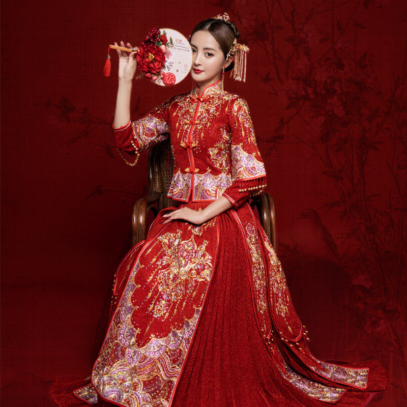 秀禾服新娘2023新款出阁服中国风嫁衣古装中式婚纱礼服结婚敬酒服