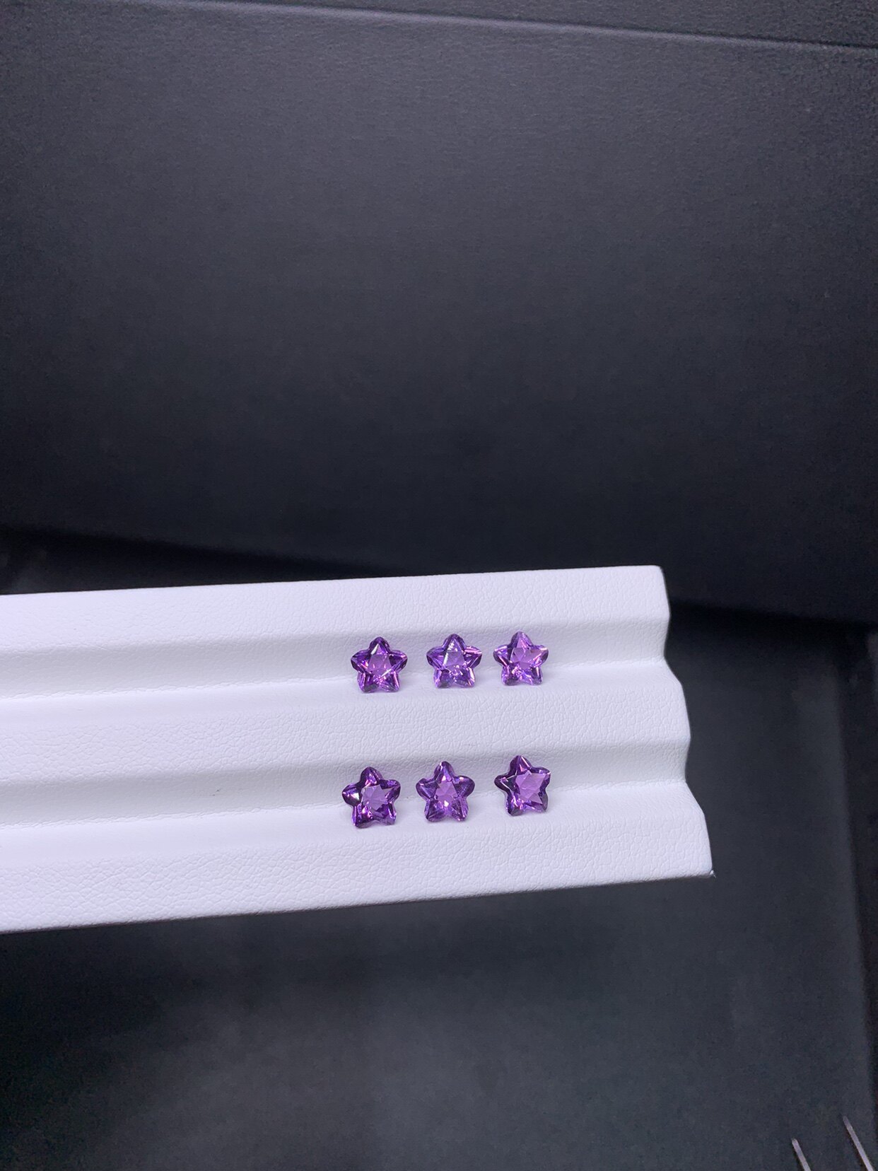 天然高品质紫水晶裸石五角星 6x6mm可镶嵌18k金银戒指吊坠耳坠等