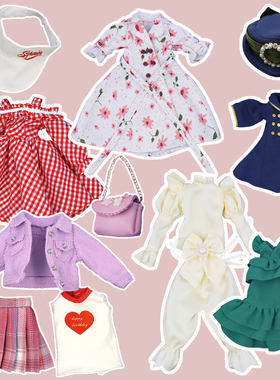 ICY DBS小布娃娃衣服欧美淑女运动英伦复古套装19关节OB24娃衣