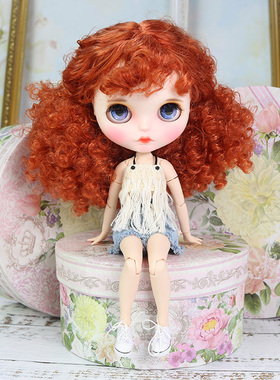 ICY DBS小布娃娃铜红色卷发sunny改娃改妆成品关节体全片睡眼