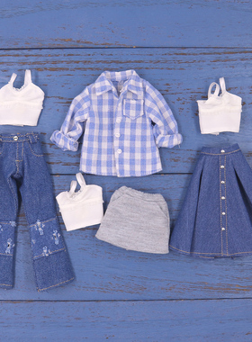 ICY DBS小布娃娃衣服衬衫休闲韩系套装牛仔裙牛仔裤19关节娃衣