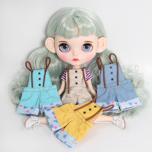 ICY azone丽佳ob24娃衣 DBS小布娃娃休闲学生4色背带连体短裤