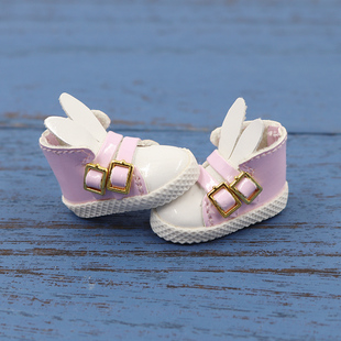 ICY 子粉紫可爱兔子休闲靴子azone丽佳OB24 DBS小布娃娃鞋