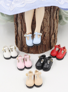 ICY DBS小布娃娃纯色日字扣小皮鞋azone丽佳licca平底鞋