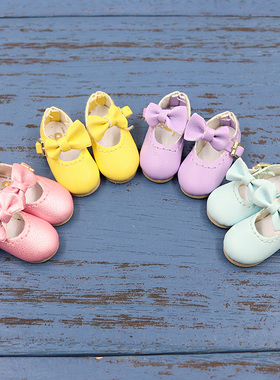 ICY DBS小布娃娃纯色蝴蝶结日字扣皮鞋azone丽佳licca平底鞋