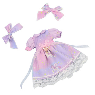 ICY DBS 小布娃娃衣服蕾丝连衣裙头饰套装azone丽佳ob24娃衣