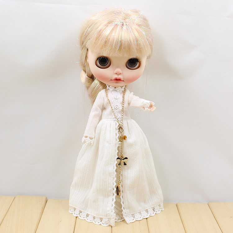 ICY DBS 小布娃娃衣服女仆装白色晚礼服azone 唐果 丽佳娃衣