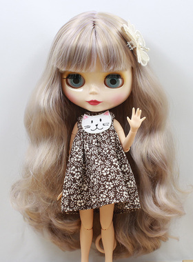 ICY DBS小布娃娃紫色金色双色长发19关节体适合改妆女生礼物