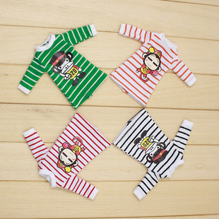 ICY DBS 中布娃娃衣服裙子春夏条纹长袖T恤 4款入 适合中布装扮