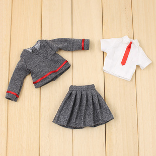 ICY DBS小布娃娃衣服 长袖短裙3件套azone唐果licca丽佳娃衣