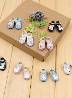 ICY DBS小布娃娃鞋子猫咪蝴蝶结azone丽佳OB24日字扣平底皮鞋