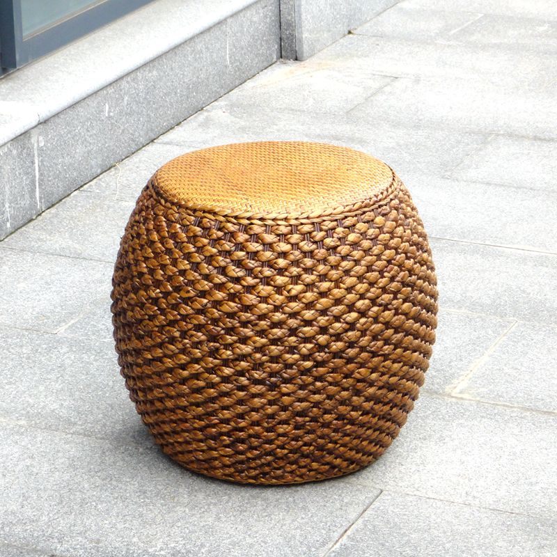 藤编圆鼓凳休闲家用简约天然材料