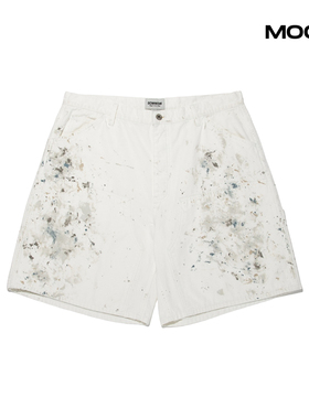 现货 BOWWOW PAINTER'S SPLATTER SHORTS 漆点白色短裤 25SS