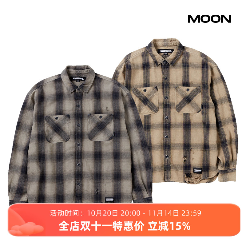 NEIGHBORHOOD破坏格子衬衫24FW