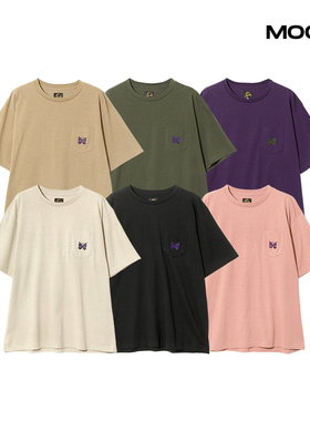 现货 Needles S/S Papillon Emb. Pocket Tee 刺绣口袋蝴蝶短袖