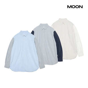 现货 NANAMICA Button Down Stripe Storm 条纹拼接长袖衬衫 26SS