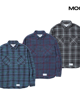 现货NEIGHBORHOOD SAVAGE TARTAN CHECK SHIRT LS格子长袖衬衫25S