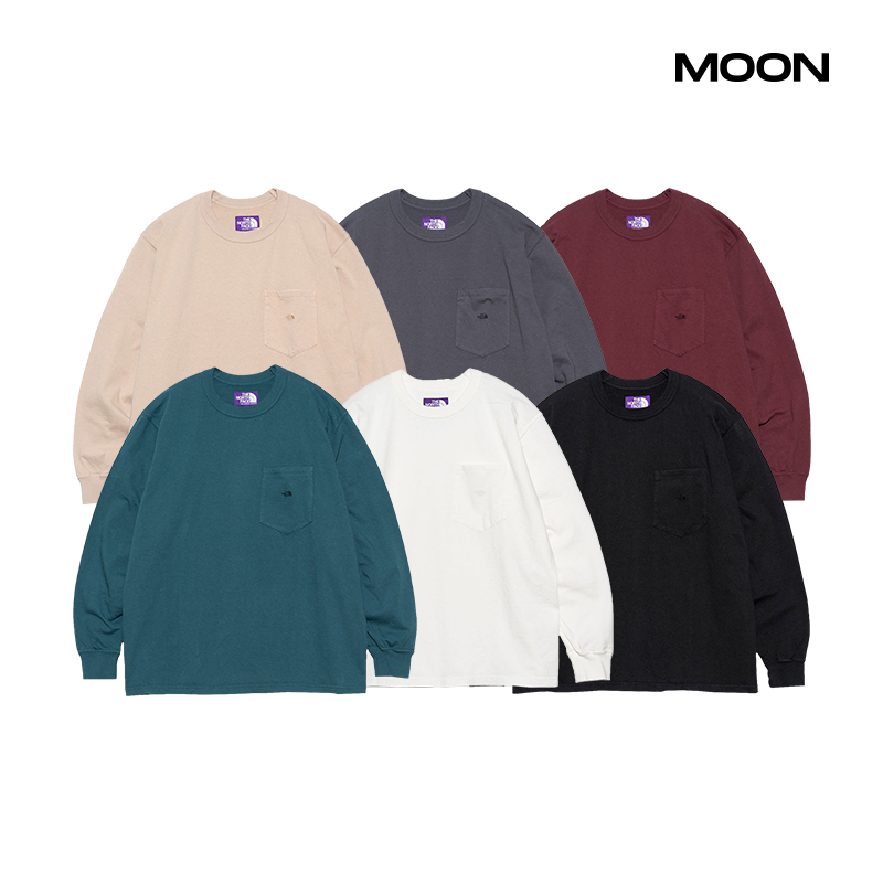 TNF紫标长袖日系户外男女口袋T恤