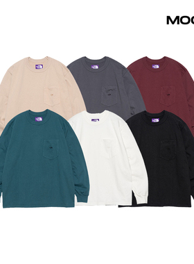 现货THE NORTH FACE 7oz Long Sleeve Pocket Tee紫标长袖T恤23AW