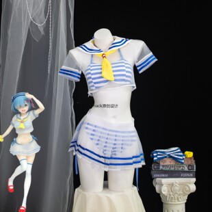 蕾姆cos水手服泳装从零开始的异世界生活COSPLAY服装可爱泳衣套装