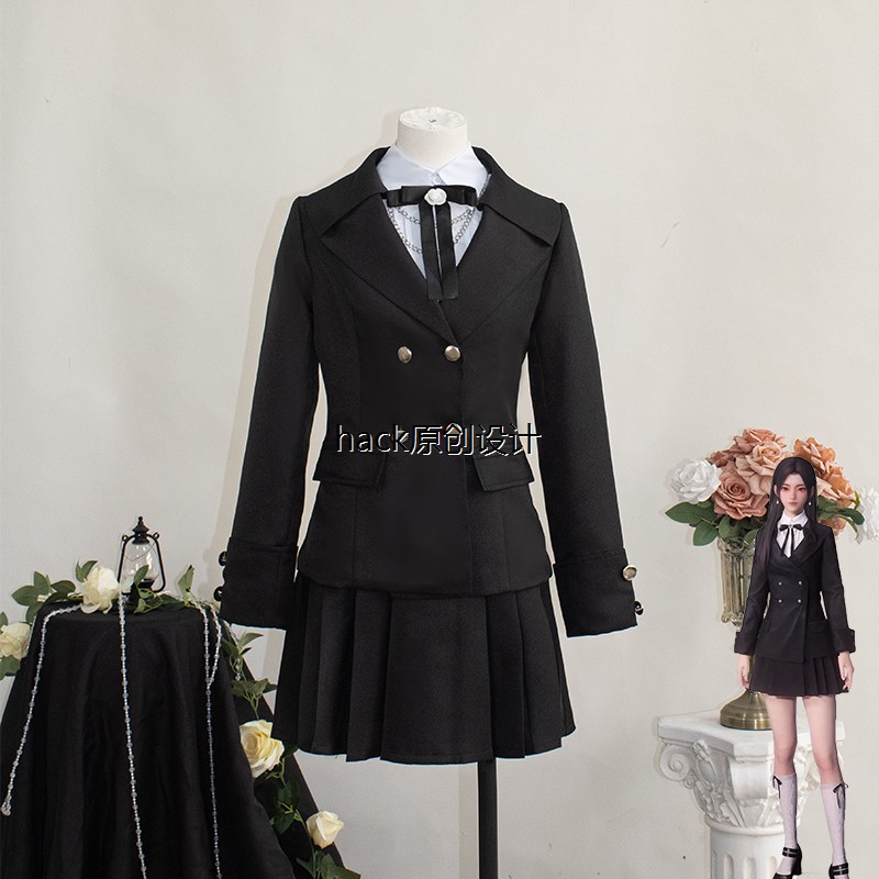 恋与深空主控cos遇见绮梦深空猎人黑色西装月晖全套装cosplay衣服